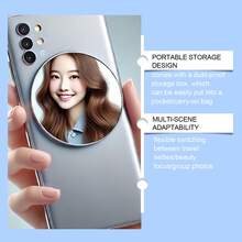 Espelho magnético para selfies, portátil e prático para viagens, com espelho convexo refletor auxiliar para fotografia com o celular. - Preto 1 peça - Ver 6
