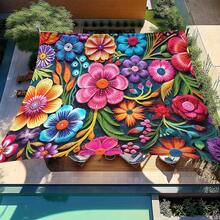 1 pieza Dosel floral bohemio - Toldo portátil y ligero para sombra al aire libre, adecuado para playa, camping, jardín, picnic. Para todo el año, montaje rápido (sin incluir los postes), aplicable para balcón, piscina y talla grande - A - Ver 2
