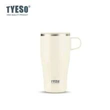 Tyeso 500毫升不锈钢保温咖啡杯，带手柄，便携式保温旅行杯，适用于冷热饮品，办公室、家庭、户外使用 - 彩色 - 查看 6