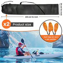Riakrum 2 bolsas de malla con cordón ajustable para remo de kayak bolsa de almacenamiento portátil bolsa de almacenamiento para kayak barco canoa remo para almacenamiento de transporte - como en la foto - Ver 2