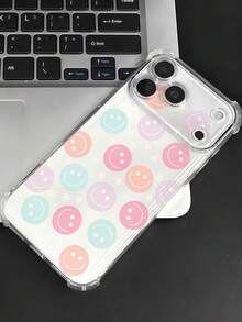 1个可爱星星笑脸透明防震气囊手机壳，兼容苹果7/8/X/XR/XS Max/11/12/13/14/15/16/17 Pro Max、三星Galaxy A14/A15/A16/A17/A04/A05/A06/A07/A54/A55/A56/A57/A34/A35/A36/A37/S26/S26+/S26 Ultra、12C/13C/14C/15C、荣耀400/400 Pro/400 Lite/300/300 Pro/200、C85 Pro/C75/C71/C63/C53 - 無色 - 查看 2