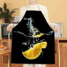 1件水花图案围裙，创意趣味时尚印花围裙，厨房烹饪清洁围裙，创新家居围裙 - 彩色 - 查看 18