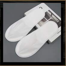 10 đôi dép đi trong nhà dùng một lần cho khách sạn, du lịch, spa, dép rời dùng một lần, dép trong nhà mềm mại, kín mũi, đóng gói riêng lẻ, unisex. - Dép nữ - Xem 2