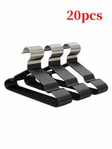 30/20/10pcs Black Non-Slip Thick Clothes Hangers With Space-Saving Design, Velvet Coating Storage Solutions For Bedroom Organization, Perfect Closet Hanging Accessories, Home Supplies For Easy Clothing Management, Durable Wardrobe Storage Rack, Stylish Space Organization Tool - Black - View 9