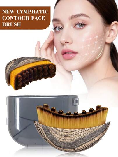 Lymphatic Contouring Face And Body Massage Brush, Lymphatic Drainage Massager, Detoxifying And Lifting, Improving Skin Tone And Absorption, Suitable For Face, Chin And Jawline Shaping. Dry Brushing Body Massage Brush, Precisely Fits The Skin, Reduces Swelling, Relieves Fatigue, Ergonomic Design Precisely Contacts The Skin, Portable Beauty Tool, Beauty, Skincare Products, Spa, Self-Care, Skincare Tools, Facial Care, Beauty Therapist Supplies, Massage, Facial Massage Tools, Facial Roller