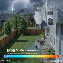 1 pieza Cámara de de doble lente 1296P, WiFi de 2.4G/5GHz, IP66 resistente al agua, PTZ de 355°, visión nocturna a color, almacenamiento en la nube y tarjeta SD, audio bidireccional, seguimiento inteligente de movimiento, control por aplicación, cámara para bebé/mascota/hogar/tienda - En blanco y negro - Ver 6
