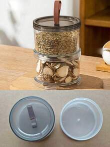 3pcs Circular Portable Spice Storage Containers (3 Pieces Set), Multi-Layer Airtight Food Storage Jars, Grain Storage Canisters, Pepper & Star Anise Spice Storage Boxes, Kitchen Countertop Pepper Spice Storage Containers, Suitable For Refrigerator, Countertop, Cabinet, Pantry, Shelves, Reusable Dry Goods Containers - Multicolor - View 3
