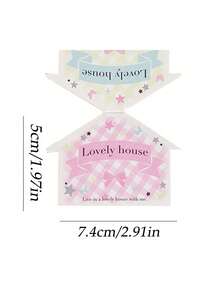 40张/套 8种款式 可爱卡通造型卡片 爱心豆小卡片包装材料 星星追逐珠宝烘焙礼品卡片制作送礼女性必备包装卡 - 卡頭 - 查看 4