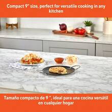 Round Carbon Steel Nonstick Comal With Metal Handles Black Kitchen Griddle - 1 - View 5