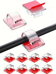 20 clip adesive per cavi da esterno, adatte per clip di luci natalizie, clip decorative, ganci autoadesivi, organizzatori di cavi e accessori per luci fatate - Bianco - Visualizzare 1