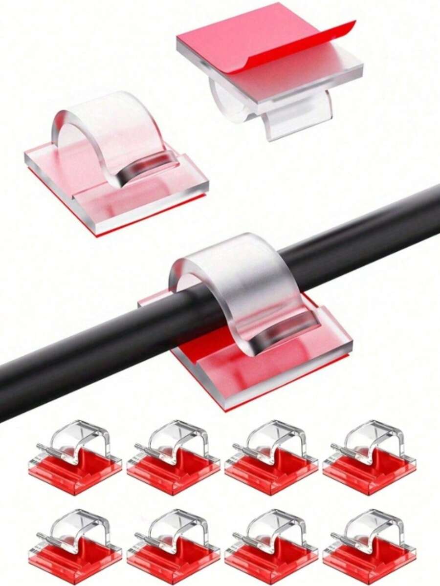 20 clip adesive per cavi da esterno, adatte per clip di luci natalizie, clip decorative, ganci autoadesivi, organizzatori di cavi e accessori per luci fatate - Bianco - Visualizzare 1