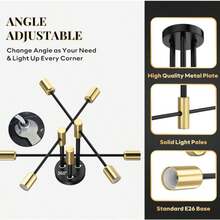 1pc Iron Ceiling Lamp, Multi-Head Chandelier For Bedroom, Aisle, Corridor, Study Room, Foyer, Exclude Bulbs - Aluminum Pole Lamp - View 9