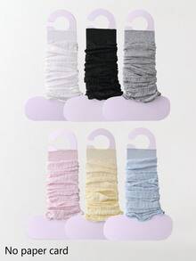 1/3/6双装女士多巴胺色腿套，轻薄透气网眼针织腿套，可爱日式芭蕾舞风格春夏腿套 - 彩色 - 查看 12