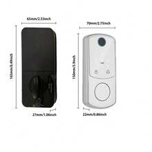 Intelligent Fingerprint Door Lock - Keyless Entry Door Lock Latch - 99 Biometric Fingerprint & 99 User Passwords, Multi-Function Unlocking (Password/Fingerprint/IC Card/Key), One-Key Auto Lock, Easy Installation Smart Electronic Fingerprint Door Lock - Silver - View 3
