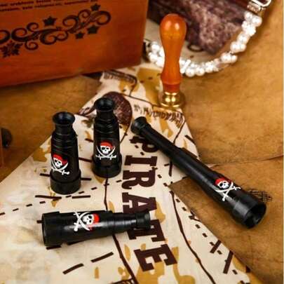 1/3/5 pièces Télescope de pirate en plastique, fournitures de fête de pirate en gros, faveurs de fête de télescope de pirate, mini télescope décoratif, convient pour les fournitures de fête et Halloween