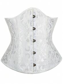 Áo corset nữ thời trang họa tiết Paisley, kiểu quây ngực, thắt eo điều chỉnh được, màu vàng bơ. - trắng - Xem 12
