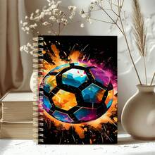 Cuaderno espiral A5 con diseño de relámpago de fútbol, diario con rayas para fans de fútbol - A5 - Ver 9