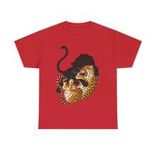 [Graphic Tee] 100% Cotton Jungle Fury Graphic Tee – Wild Jungle Aesthetic Unisex Streetwear Shirt, Spring Tops,  Summer/Autumn Short Sleeves Camiseta - Red - View 1