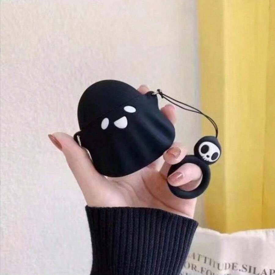 1-10个装 AiPod 4 保护套 可爱鬼影世代硅胶保护套，全包覆，防摔蓝牙耳机软壳 - 彩色 - 查看 1