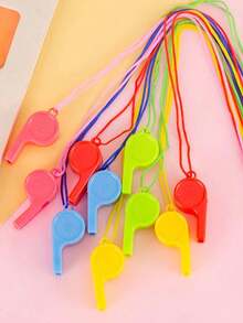 10pcs/20pcs/30pcs High Quality PVC Whistle - Loud Colorful Sports Whistle With Lanyard, Clear And Loud Sound Suitable For Referees, Cheerleaders And Outdoor Activities - Perfect For Soccer And Basketball Coaches And Referees, Birthday And Wedding Celebrations, Christmas, Durable - Multicolor - View 3