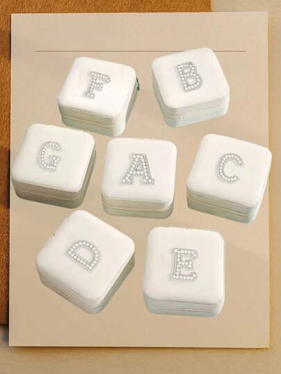 1/2 stuks gepersonaliseerde reissieradendoosjes, cadeau voor vrouwen, verjaardag, Kerstmis, tienermeisjes, reissieradendoosje met de letters A-Z