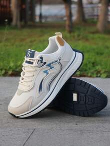 Giày thể thao nam casual lưới thoáng khí mới năm 2026, giày đế dày kiểu chunky, giày chạy bộ thời trang cho mùa xuân/hè. - Màu be - Xem 4