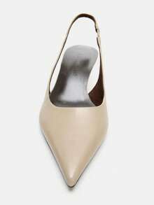 2026 Nuevos Zuecos de Tacón Alto de Punta Afilada Gris-Marrón para Mujer de Primavera/Verano - Albaricoque - Ver 2