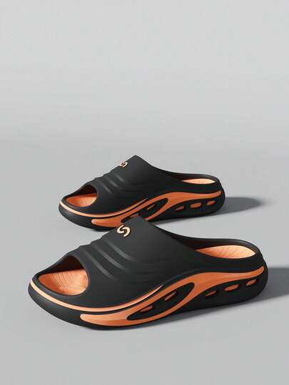 Removable Dual-Color Insole Men's Outdoor Casual Thick-Soled Slippers, Waterproof Fashionable Beach Sandals