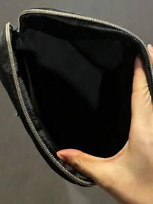 SkinCeuticals Black Makeup Bag, Layered Design Makeup Brush Storage Bag, Portable And Lightweight, Women's Luxury Travel Makeup Bag, Multi-Functional Storage, Suitable For Birthday Gift - Black - View 6
