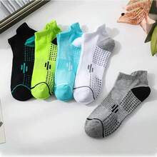 5 đôi tất nam mỏng cổ thấp, thấm hút mồ hôi, thoáng khí, thích hợp cho chạy bộ và thể thao, đa năng. - Nhiều màu - Xem 1