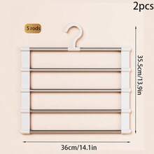 Bộ 2 móc treo quần bằng thép không gỉ, giá treo quần nhiều tầng không nhăn, móc treo quần gấp gọn đa chức năng. - Nhiều màu - Xem 16