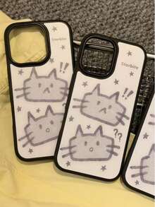 紫色个性猫咪图案手机壳，兼容 17 Pro Max、17 Pro、17 Air、17、15、16 Pro Max、14 Pro、13、12、11，软壳后盖，适合作为送给女孩的礼物 - 紫色搞怪咪 - 查看 6