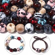 5 hạt cườm giả ngọc bích acrylic hai màu, lỗ lớn, 16mm, họa tiết da báo thời trang, nhiều màu sắc, làm thủ công DIY dùng để trang trí điện thoại, túi xách, quần áo, mũ nón. - Họa tiết da báo hai tông màu - Xem 5