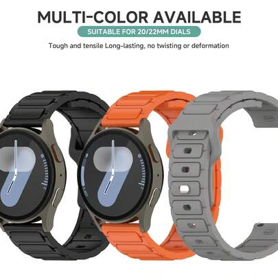 22mm Soft Silicone Watch Band Compatible With Samsung Galaxy Watch 7 FE 6 5 4 Compatible With Huawei Watch GT5 GT4 GT3 GT2 Pro Compatible With Vivoactive 4