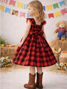 Children's Dress For June Party, Plaid, Off-The-Shoulder, , Adjustable Lastex, Round Ruffle Skirt, Charming Look, Modern, Country Themed Clothing, Loose Look, Comfortable, Lightweight Fabric, Flexible Modeling, Perfect Fit, Ideal, Quadrilha, School, Events, Monthiversary, Photo Shoot, Typical São João Party, Cheerful Look, Current Style, Fashionable Girl, Well-Finished Clothing, High Quality, Soft Touch, Free Movement, Guaranteed Comfort, Timeless Piece, Classic Style, Commemorative Clothing, Charming Girl's Clothing, Traditional Print, Cultural Clothing, Sophisticated Children's Clothing, Delicate Look, Versatile Clothing, June Party Clothing, Elegant Girl, Made With Careful Details, Colorful Look, Inspired By June Traditions, Clothing That Values Comfort, Freedom Of Movement, Impeccable Appearance, Ideal Gift, Charming Girls - 紅色和黑色 - 查看 2