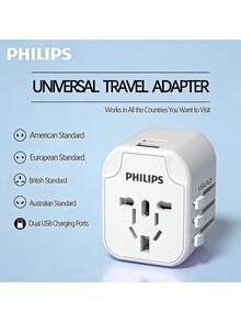 PHILIPS Bộ chuyển đổi/bộ đổi điện quốc tế, phù hợp với tiêu chuẩn của Anh, Châu Âu, Mỹ, Úc, Đức, Nhật Bản, Singapore, Hàn Quốc và Hồng Kông. - Nhiều màu sắc và thông số kỹ thuật khác nhau - Xem 28