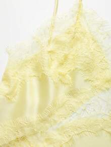 DEEKA Summer New Arrival Women's Dress, European And American Fashion Minimalist Sexy Asymmetric Lace Dress Elegant - Yellow - View 8