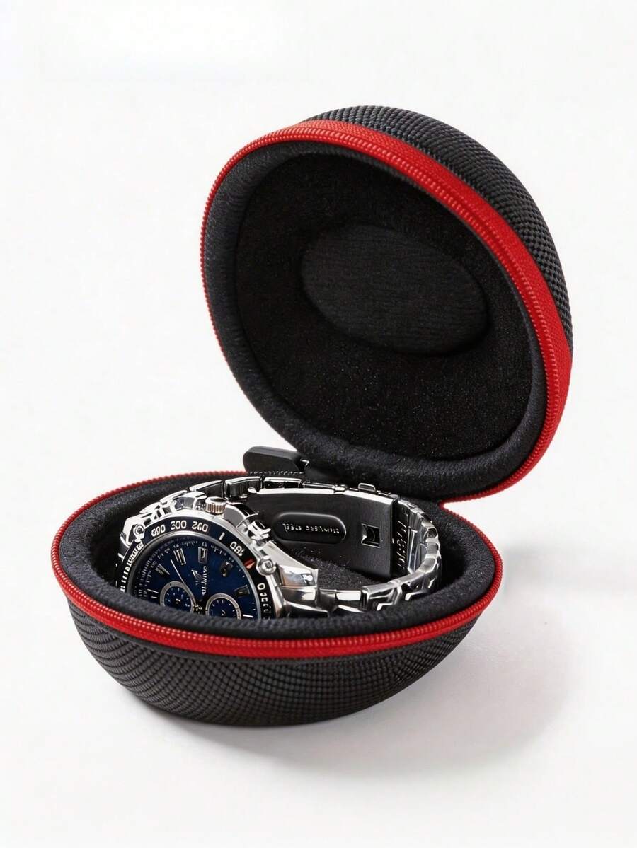 1pc Durable Travel Watch Box - Compact Scratch-Resistant, Personal Watch Protective Case, Watch Accessories, Portable Watch Storage Box, Business Watch Box, Suitable For Apple Watch - Perfect Gift For Watch Enthusiasts, Unisex Watch Storage Box, Provides Perfect Travel Protection For Fashion Travelers (Watch Not Included)