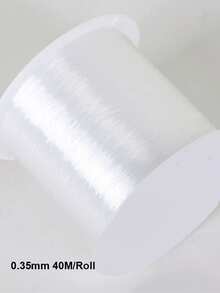 1 rulle klar nylonpärltråd 0,2 mm-0,8 mm, icke-elastisk kristalltråd för gör-det-själv-armband och halsbandssmyckenstillverkning - Transparent vit - Visa 10
