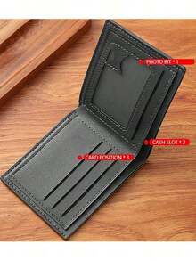 Men's Mini Wallet With Coin Purse - Stylish Cartoon Design, Multiple Card Slots And Coin Pocket, Black, Makes An Excellent Holiday Gift For Girlfriends, Family, And Friends. Suitable For All Seasons - Black - View 7