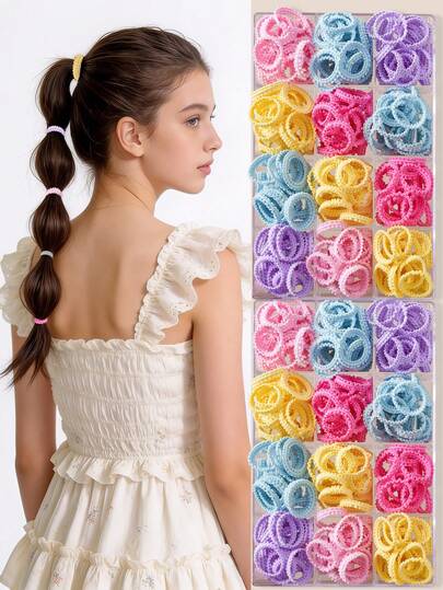 20pcs/50pcs Colorful High Elastic Non-Damaging Hair Scrunchies, Sweet Minimalist Basic Hair Ties, Hair Accessories For Women
