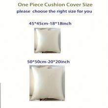 Vỏ gối satin mềm mại và mịn màng với khóa kéo, kích thước 45 * 45 inch, vỏ gối trang trí bằng lụa, vỏ gối thiết yếu - trắng - Xem 2