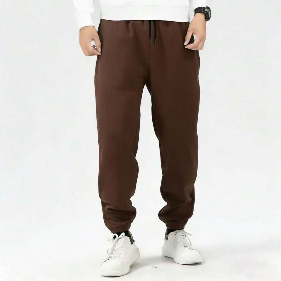 Men's Jogger Sweatpants, Sizes S-XL - Coffee Brown - View 1