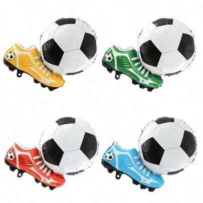 4 palloncini a forma di scarpa da calcio, palloncini a forma di stivali da calcio, accessori per tifosi di calcio, colori delle squadre nazionali, decorazioni per feste di compleanno a tema calcio, forniture per feste di calcio