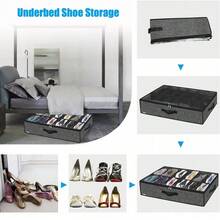 Bộ 2 hộp đựng giày dưới gầm giường chắc chắn và bền bỉ, chứa được 12 đôi giày, giải pháp lưu trữ giày dép dưới gầm giường, có cửa sổ trong suốt, thoáng khí tốt. - Nhiều màu - Xem 6
