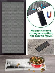 2/4/8pcs Household Magnetic Vent Covers - 4x10 Inch PVC Mesh, Dust And Debris Proof, Pest Resistant, For Ceiling And Floor Vents - Black - View 6