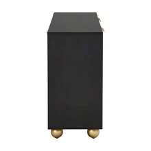 Sideboard With Four Molded Doors, Adjustable Interior Shelves, Metal Handles And Ball-Shaped Legs. - Hitam - View 10