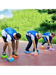 2 Soft Non-Slip Foam Yoga Blocks, Leg Stretching, Moderate Softness And Hardness, Frosted Non-Slip, Suitable For Pilates And Yoga. - Multicolor - View 2