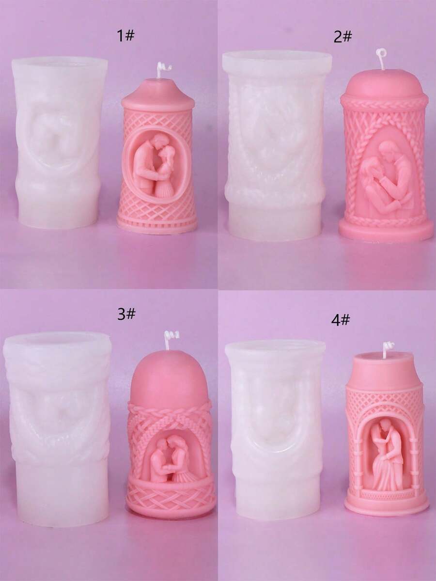 Khuôn silicon đa năng tự làm hình trụ "Embracing Couple Series" dùng trong liệu pháp hương thơm. - Các cặp đôi - Xem 1