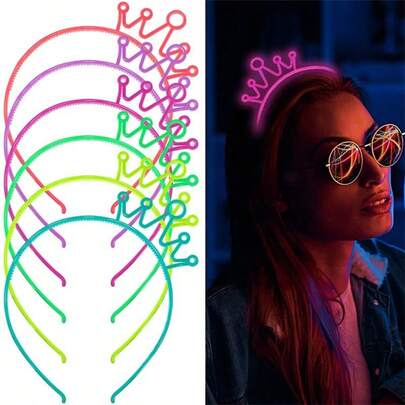6 piezas Diademas con que brillan en la oscuridad, diademas luminosas para mujeres, tocados para Halloween, diademas de disfraces para fiestas, adecuadas para fiestas de Halloween, Navidad, fiestas temáticas, cumpleaños y otras ocasiones
